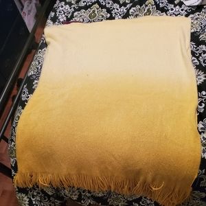 Yellow throw blanket